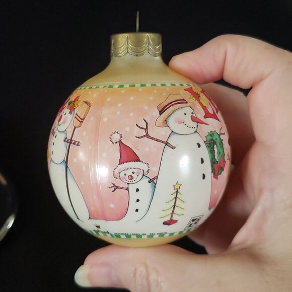 Hallmark Mary Engelbreit "Let It Snow" Snowman Christmas Ornament Dated 1994 - Picture 10 of 13